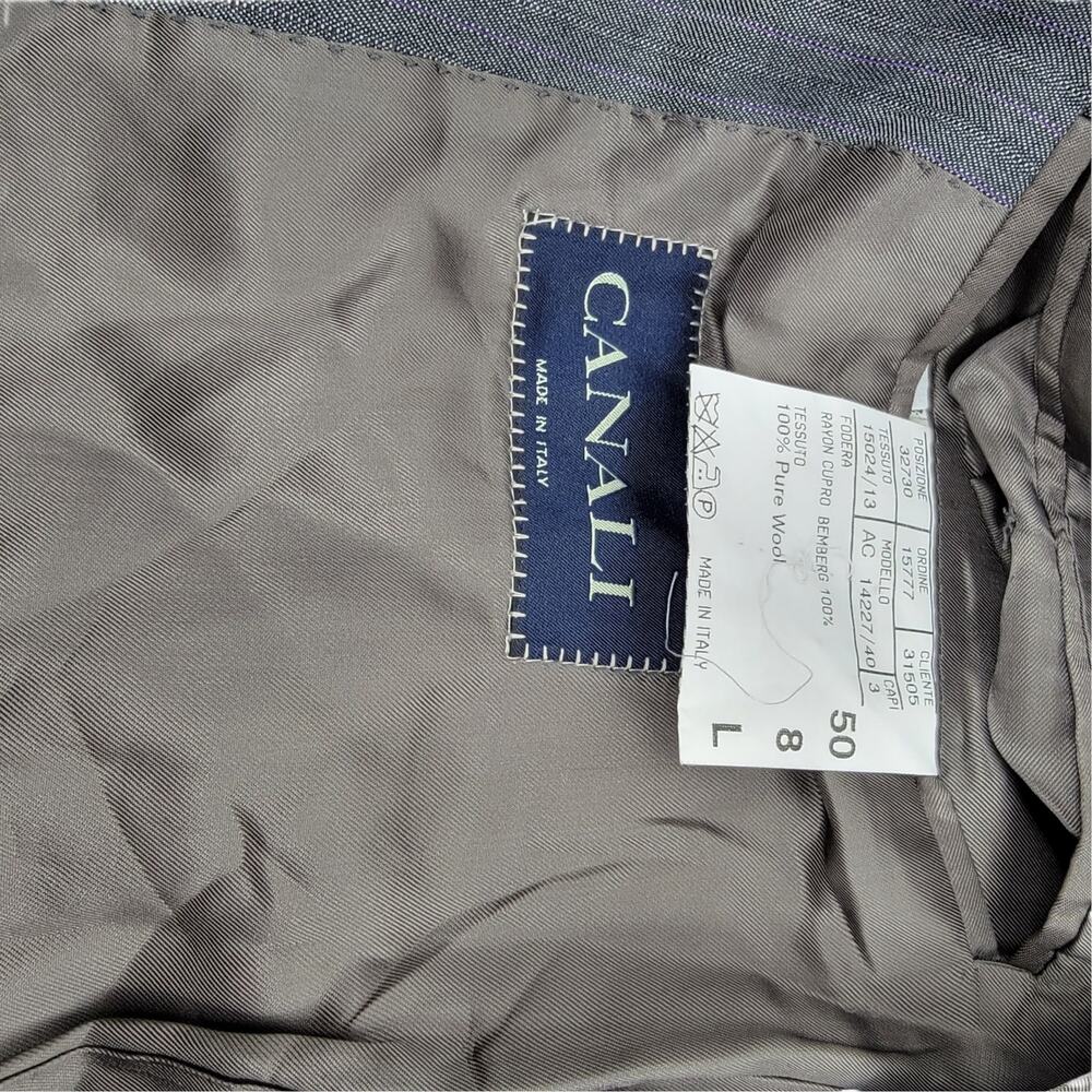 Canali Wool Blazer Lined Gray Two Button Single V… - image 7
